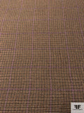 Made in England Ralph Lauren Mini Houndstooth Grid Cashmere Suiting - Shades of Brown / Purple