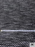 Italian Basketweave Jacket Weight Tweed with Sheen Finish - Black / White