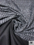 Italian Glen Plaid Wool Blend Brushed Tweed Panel - Grey / Charcoal / Black