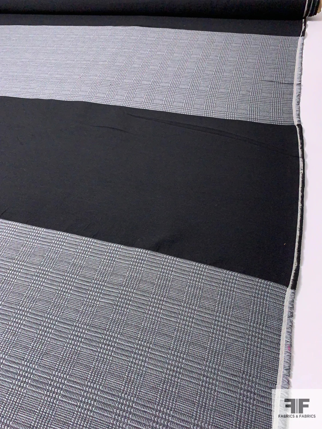 Italian Glen Plaid Acrylic Blend Medium Weight Panel - Black / Grey