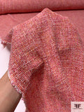 Italian Loosely Woven Cotton Tweed Suiting - Coral / Pink / Orange