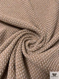 Italian Stitch Pattern Wool Blend Jacket Weight Tweed - Beige / Natural