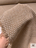 Italian Stitch Pattern Wool Blend Jacket Weight Tweed - Beige / Natural