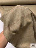Italian Subtle Plaid Rayon-Linen Suiting - Khaki Ash / Brown / Jade