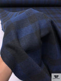 Italian Plaid Wool Flannel Jacket Weight - Navy / Black