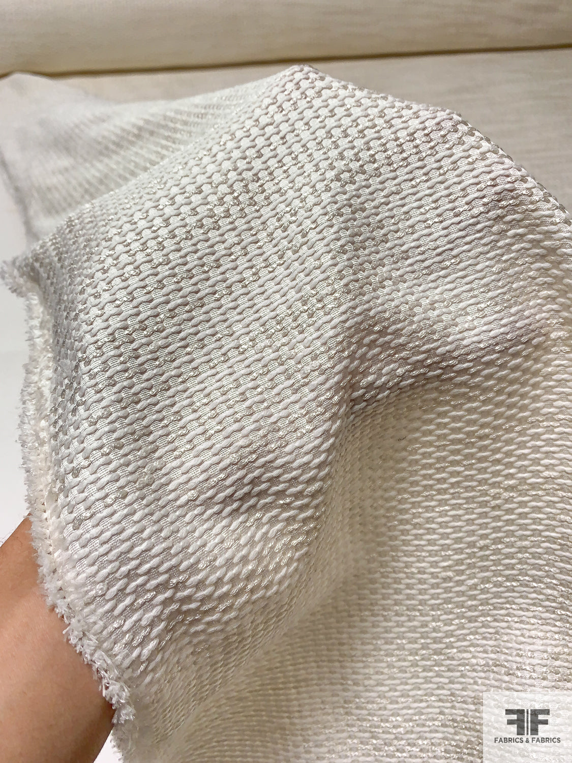 Italian Woven Cotton Tweed with Slight Sheen - Glam Off-White | FABRICS ...