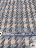 Italian Chanel-Look Tweed Suiting with Lurex Fibers - Baby Blue / Grey / Off-White