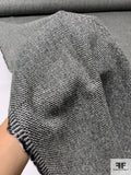 Italian Classic Soft Wool Tweed Suiting with Lurex Fibers - Black / Smokey Off-White