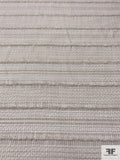Italian Textured Striped Cotton Tweed Suiting - Light Ivory / Off-White
