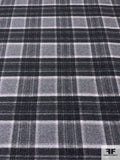 Plaid Wool Blend Jacket Weight - Shades of Grey / Soft Pink