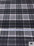 Plaid Wool Blend Jacket Weight - Shades of Grey / Soft Pink