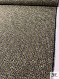 Classic Soft Wool Blend Tweed Suiting with Boucle Yarns - Chartreuse / Black / Off-White