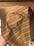 Micro Plaid Yarn-Dyed Silk Shantung - Browns / Antique Olive / Muted Gold