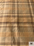 Plaid Yarn-Dyed Silk Shantung - Browns / Antique Beige