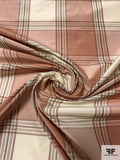 Plaid Yarn-Dyed Silk Taffeta - Dusty Rose / Cream