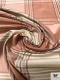 Plaid Yarn-Dyed Silk Taffeta - Dusty Rose / Cream