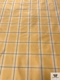 Windowpane Plaid Yarn-Dyed Silk Taffeta - Antique Yellow / Antique Green