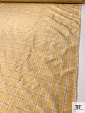 Windowpane Plaid Yarn-Dyed Silk Taffeta - Antique Yellow / Antique Green