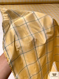 Windowpane Plaid Yarn-Dyed Silk Taffeta - Antique Yellow / Antique Green