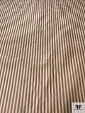 Railroad Striped Yarn-Dyed Silk Taffeta - Soft Brown / Cream