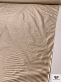 Railroad Striped Yarn-Dyed Silk Taffeta - Soft Brown / Cream