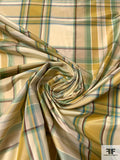 Plaid Yarn-Dyed Silk Taffeta - Olive-Chartreuse / Antique Greens / Tans