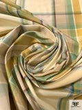 Plaid Yarn-Dyed Silk Taffeta - Olive-Chartreuse / Antique Greens / Tans