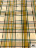 Plaid Yarn-Dyed Silk Taffeta - Olive-Chartreuse / Antique Greens / Tans