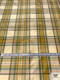 Plaid Yarn-Dyed Silk Taffeta - Olive-Chartreuse / Antique Greens / Tans