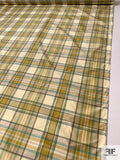 Plaid Yarn-Dyed Silk Taffeta - Olive-Chartreuse / Antique Greens / Tans