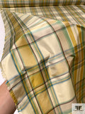 Plaid Yarn-Dyed Silk Taffeta - Olive-Chartreuse / Antique Greens / Tans