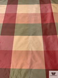 Box Plaid Yarn-Dyed Silk Taffeta - Dusty Raspberry / Sage / Dusty Blush