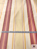 Vertical Striped Yarn-Dyed Silk Taffeta - Dusty Rose / Yellow / Cream