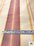 Vertical Striped Yarn-Dyed Silk Taffeta - Dusty Rose / Yellow / Cream