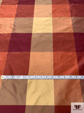 Plaid Yarn-Dyed Silk Taffeta - Antique Maroon / Antique Burnt Orange / Olive Biscotti