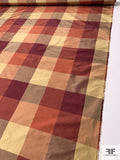 Plaid Yarn-Dyed Silk Taffeta - Antique Maroon / Antique Burnt Orange / Olive Biscotti