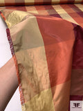 Plaid Yarn-Dyed Silk Taffeta - Antique Maroon / Antique Burnt Orange / Olive Biscotti