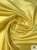 Windowpane Yarn-Dyed Silk Shantung - Bright Yellow / Off-White
