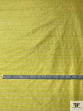 Windowpane Yarn-Dyed Silk Shantung - Bright Yellow / Off-White