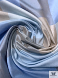 Plaid Yarn-Dyed Silk Shantung - Blues / Tan / Grey