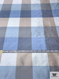 Plaid Yarn-Dyed Silk Shantung - Blues / Tan / Grey