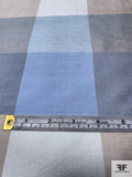 Plaid Yarn-Dyed Silk Shantung - Blues / Tan / Grey