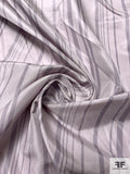 Vertical Striped Yarn-Dyed Silk Taffeta - Muted Lavender