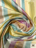 Vertical Striped Yarn-Dyed Silk Taffeta - Multicolor