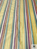 Vertical Striped Yarn-Dyed Silk Taffeta - Multicolor