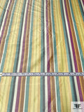 Vertical Striped Yarn-Dyed Silk Taffeta - Multicolor