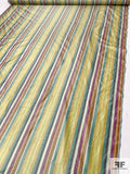 Vertical Striped Yarn-Dyed Silk Taffeta - Multicolor