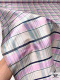 Plaid Yarn-Dyed Silk Shantung - Pink / Seafoam Blue / Navy / Lightest Grey