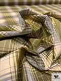 Plaid Yarn-Dyed Silk Taffeta - Army Green / Beige / Grey