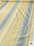 Vertical Striped Yarn-Dyed Silk Taffeta - Sky Blue / Eggnog